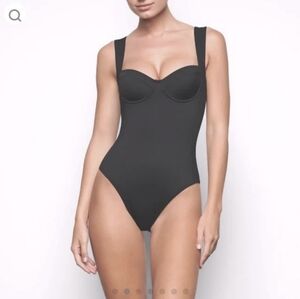 NWT Skims Shaping Swim Underwire One Piece XS Gunmetal grey
